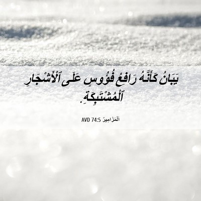 Picture 06 - اَلْمَزَامِيرُ 74:5 AVD - يَبَانُ كَأَنَّهُ رَافِعُ - Bible Verse Picture