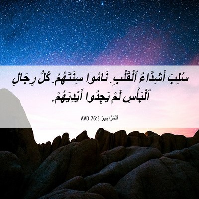 Picture 06 - اَلْمَزَامِيرُ 76:5 AVD - سُلِبَ أَشِدَّاءُ - Bible Verse Picture
