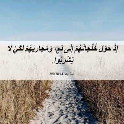 Picture 06 - اَلْمَزَامِيرُ 78:44 AVD - إِذْ حَوَّلَ - Bible Verse Picture