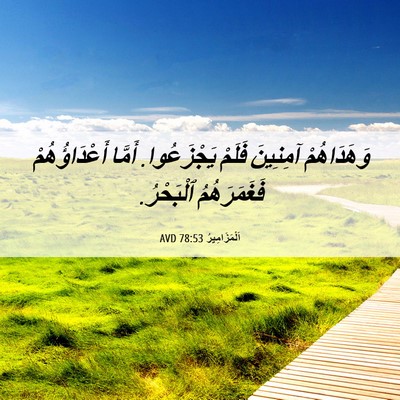 Picture 06 - اَلْمَزَامِيرُ 78:53 AVD - وَهَدَاهُمْ آمِنِينَ - Bible Verse Picture