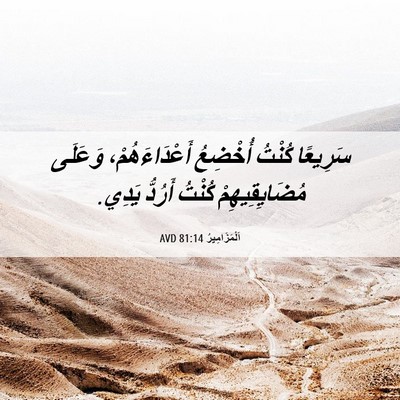 Picture 06 - اَلْمَزَامِيرُ 81:14 AVD - سَرِيعًا كُنْتُ أُخْضِعُ - Bible Verse Picture