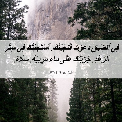 Picture 06 - اَلْمَزَامِيرُ 81:7 AVD - فِي ٱلضِّيقِ دَعَوْتَ - Bible Verse Picture