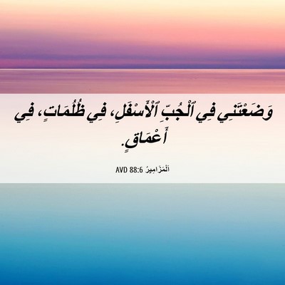 Picture 06 - اَلْمَزَامِيرُ 88:6 AVD - وَضَعْتَنِي فِي ٱلْجُبِّ - Bible Verse Picture
