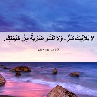 Picture 06 - اَلْمَزَامِيرُ 91:10 AVD - لَا يُلَاقِيكَ شَرٌّ، - Bible Verse Picture
