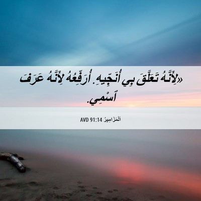 Picture 06 - اَلْمَزَامِيرُ 91:14 AVD - «لِأَنَّهُ تَعَلَّقَ بِي - Bible Verse Picture