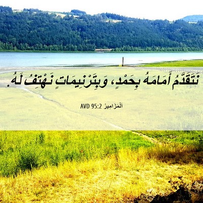 Picture 06 - اَلْمَزَامِيرُ 95:2 AVD - نَتَقَدَّمُ أَمَامَهُ - Bible Verse Picture