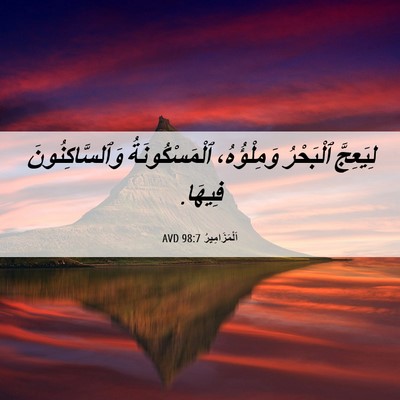 Picture 06 - اَلْمَزَامِيرُ 98:7 AVD - لِيَعِجَّ ٱلْبَحْرُ - Bible Verse Picture