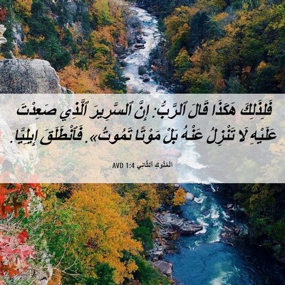 Picture 06 - اَلْمُلُوكِ ٱلثَّانِي 1:4 AVD - فَلِذَلِكَ هَكَذَا قَالَ - Bible Verse Picture