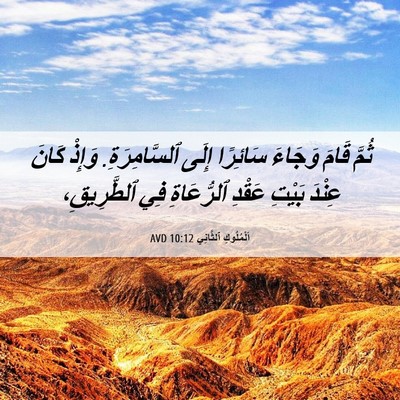 Picture 06 - اَلْمُلُوكِ ٱلثَّانِي 10:12 AVD - ثُمَّ قَامَ وَجَاءَ - Bible Verse Picture