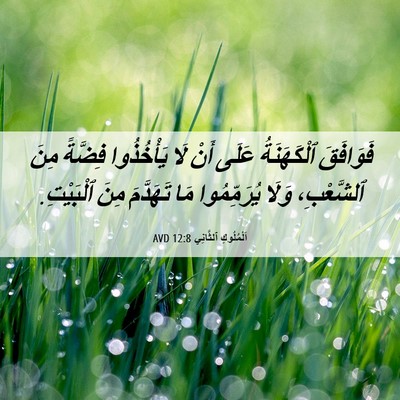 Picture 06 - اَلْمُلُوكِ ٱلثَّانِي 12:8 AVD - فَوَافَقَ ٱلْكَهَنَةُ - Bible Verse Picture