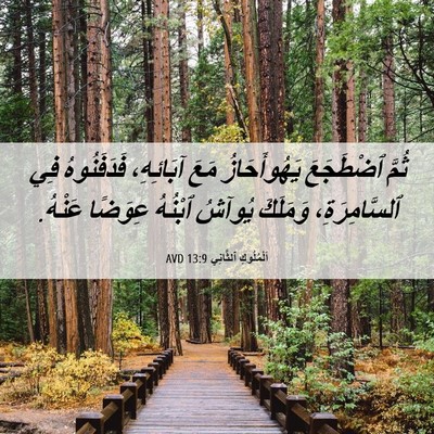 Picture 06 - اَلْمُلُوكِ ٱلثَّانِي 13:9 AVD - ثُمَّ ٱضْطَجَعَ - Bible Verse Picture