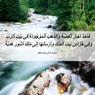 Picture 06 - اَلْمُلُوكِ ٱلثَّانِي 16:8 AVD - فَأَخَذَ آحَازُ - Bible Verse Picture