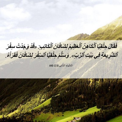 Picture 06 - اَلْمُلُوكِ ٱلثَّانِي 22:8 AVD - فَقَالَ حِلْقِيَّا - Bible Verse Picture