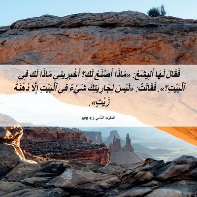 Picture 06 - اَلْمُلُوكِ ٱلثَّانِي 4:2 AVD - فَقَالَ لَهَا أَلِيشَعُ: - Bible Verse Picture