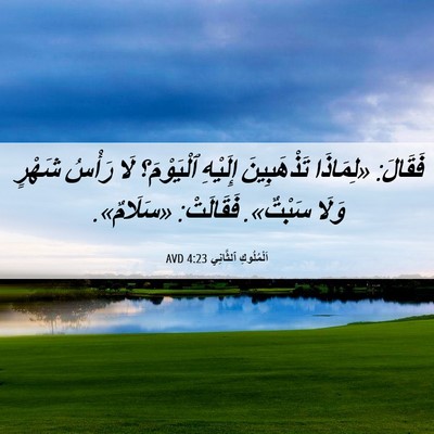Picture 06 - اَلْمُلُوكِ ٱلثَّانِي 4:23 AVD - فَقَالَ: «لِمَاذَا - Bible Verse Picture