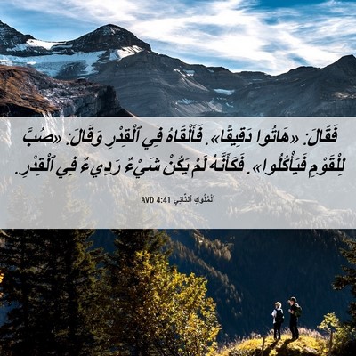 Picture 06 - اَلْمُلُوكِ ٱلثَّانِي 4:41 AVD - فَقَالَ: «هَاتُوا - Bible Verse Picture