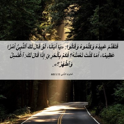 Picture 06 - اَلْمُلُوكِ ٱلثَّانِي 5:13 AVD - فَتَقَدَّمَ عَبِيدُهُ - Bible Verse Picture