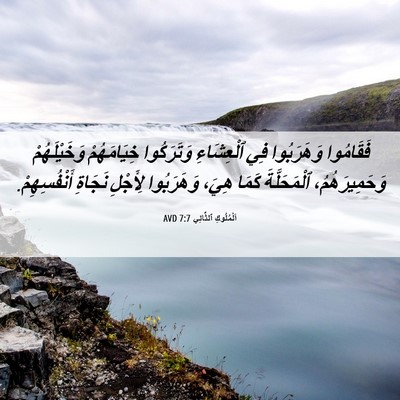 Picture 06 - اَلْمُلُوكِ ٱلثَّانِي 7:7 AVD - فَقَامُوا وَهَرَبُوا فِي - Bible Verse Picture