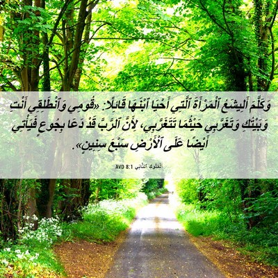 Picture 06 - اَلْمُلُوكِ ٱلثَّانِي 8:1 AVD - وَكَلَّمَ أَلِيشَعُ - Bible Verse Picture