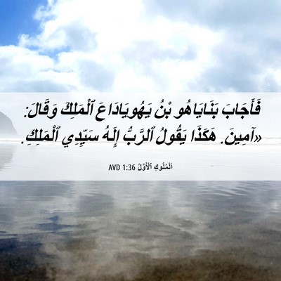 Picture 06 - اَلْمُلُوكِ ٱلْأَوَّلُ 1:36 AVD - فَأَجَابَ بَنَايَاهُو - Bible Verse Picture