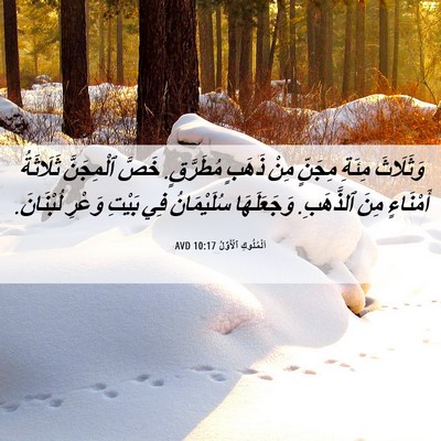 Picture 06 - اَلْمُلُوكِ ٱلْأَوَّلُ 10:17 AVD - وَثَلَاثَ مِئَةِ مِجَنٍّ - Bible Verse Picture