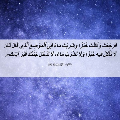 Picture 06 - اَلْمُلُوكِ ٱلْأَوَّلُ 13:22 AVD - فَرَجَعْتَ وَأَكَلْتَ - Bible Verse Picture