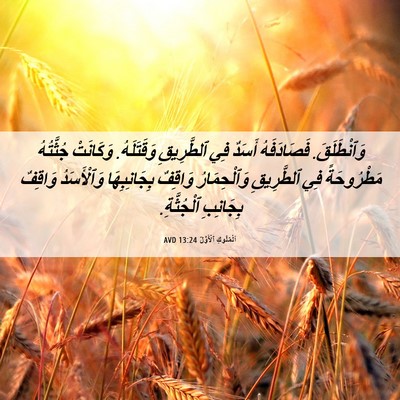 Picture 06 - اَلْمُلُوكِ ٱلْأَوَّلُ 13:24 AVD - وَٱنْطَلَقَ. فَصَادَفَهُ - Bible Verse Picture