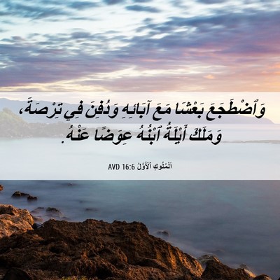 Picture 06 - اَلْمُلُوكِ ٱلْأَوَّلُ 16:6 AVD - وَٱضْطَجَعَ بَعْشَا مَعَ - Bible Verse Picture