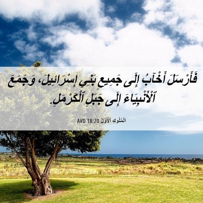 Picture 06 - اَلْمُلُوكِ ٱلْأَوَّلُ 18:20 AVD - فَأَرْسَلَ أَخْآبُ إِلَى - Bible Verse Picture