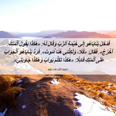 Picture 06 - اَلْمُلُوكِ ٱلْأَوَّلُ 2:30 AVD - فَدَخَلَ بَنَايَاهُو - Bible Verse Picture