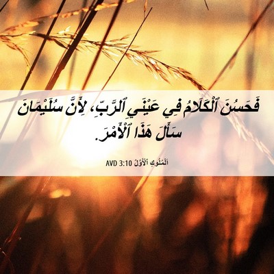Picture 06 - اَلْمُلُوكِ ٱلْأَوَّلُ 3:10 AVD - فَحَسُنَ ٱلْكَلَامُ فِي - Bible Verse Picture