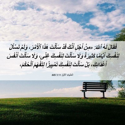 Picture 06 - اَلْمُلُوكِ ٱلْأَوَّلُ 3:11 AVD - فَقَالَ لَهُ ٱللهُ: «مِنْ - Bible Verse Picture