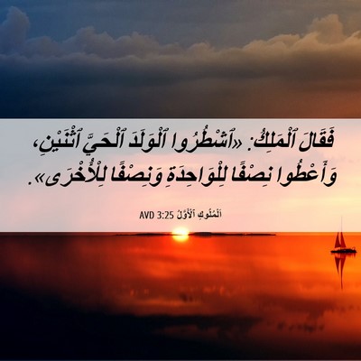 Picture 06 - اَلْمُلُوكِ ٱلْأَوَّلُ 3:25 AVD - فَقَالَ ٱلْمَلِكُ: - Bible Verse Picture