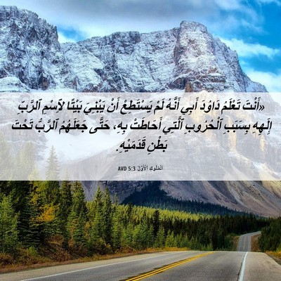 Picture 06 - اَلْمُلُوكِ ٱلْأَوَّلُ 5:3 AVD - «أَنْتَ تَعْلَمُ دَاوُدَ - Bible Verse Picture
