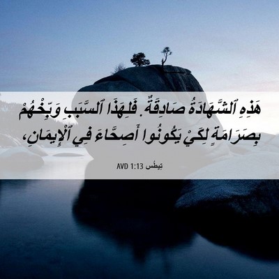 Picture 06 - تِيطُس 1:13 AVD - هَذِهِ ٱلشَّهَادَةُ - Bible Verse Picture