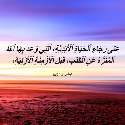Picture 06 - تِيطُس 1:2 AVD - عَلَى رَجَاءِ ٱلْحَيَاةِ - Bible Verse Picture