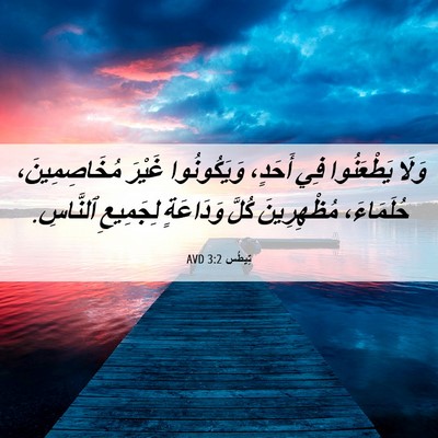 Picture 06 - تِيطُس 3:2 AVD - وَلَا يَطْعَنُوا فِي - Bible Verse Picture