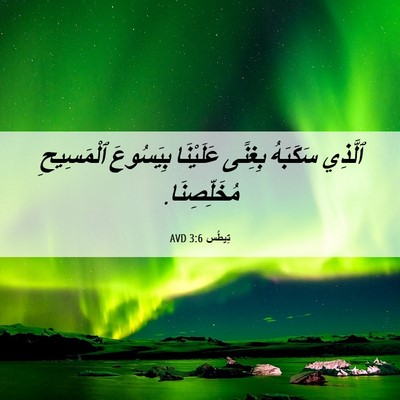 Picture 06 - تِيطُس 3:6 AVD - ٱلَّذِي سَكَبَهُ بِغِنًى - Bible Verse Picture