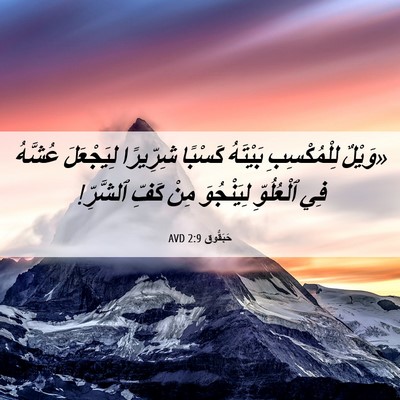 Picture 06 - حَبَقُّوق 2:9 AVD - «وَيْلٌ لِلْمُكْسِبِ - Bible Verse Picture