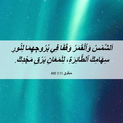 Picture 06 - حَبَقُّوق 3:11 AVD - اَلشَّمْسُ وَٱلْقَمَرُ - Bible Verse Picture