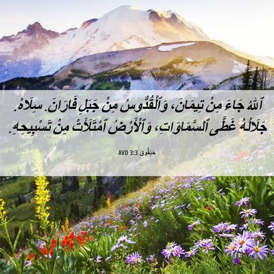 Picture 06 - حَبَقُّوق 3:3 AVD - ٱللهُ جَاءَ مِنْ تِيمَانَ، - Bible Verse Picture