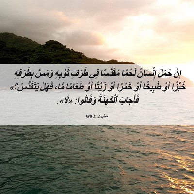 Picture 06 - حَجَّي 2:12 AVD - إِنْ حَمَلَ إِنْسَانٌ - Bible Verse Picture