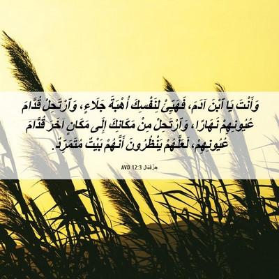 Picture 06 - حِزْقِيَال 12:3 AVD - وَأَنْتَ يَا ٱبْنَ آدَمَ، - Bible Verse Picture