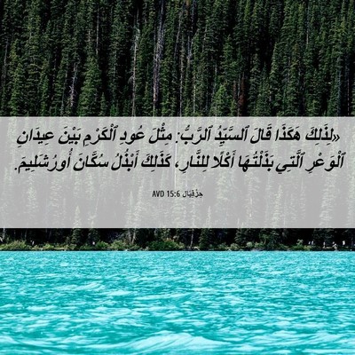 Picture 06 - حِزْقِيَال 15:6 AVD - «لِذَلِكَ هَكَذَا قَالَ - Bible Verse Picture