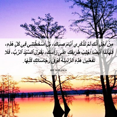 Picture 06 - حِزْقِيَال 16:43 AVD - مِنْ أَجْلِ أَنَّكِ لَمْ - Bible Verse Picture