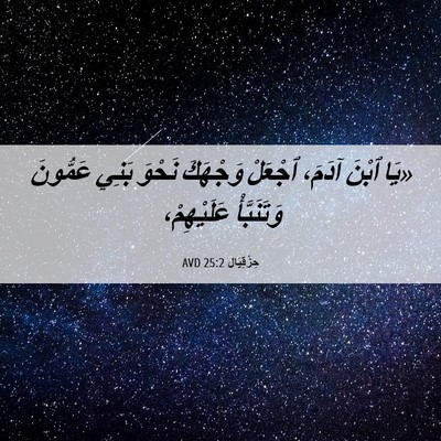Picture 06 - حِزْقِيَال 25:2 AVD - «يَا ٱبْنَ آدَمَ، ٱجْعَلْ - Bible Verse Picture