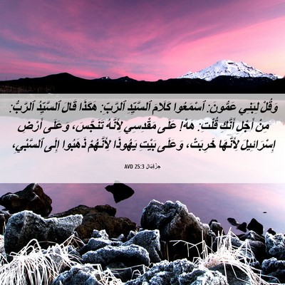 Picture 06 - حِزْقِيَال 25:3 AVD - وَقُلْ لِبَنِي عَمُّونَ: - Bible Verse Picture