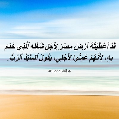 Picture 06 - حِزْقِيَال 29:20 AVD - قَدْ أَعْطَيْتُهُ أَرْضَ - Bible Verse Picture