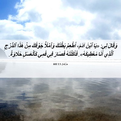 Picture 06 - حِزْقِيَال 3:3 AVD - وَقَالَ لِي: «يَا ٱبْنَ - Bible Verse Picture