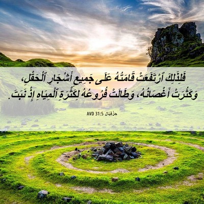 Picture 06 - حِزْقِيَال 31:5 AVD - فَلِذَلِكَ ٱرْتَفَعَتْ - Bible Verse Picture